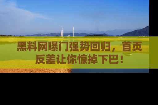 黑料网曝门强势回归,首页反差让你惊掉下巴!
