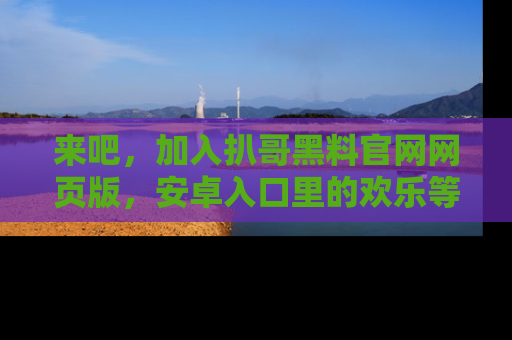 来吧，加入扒哥黑料官网网页版，安卓入口里的欢乐等着你！