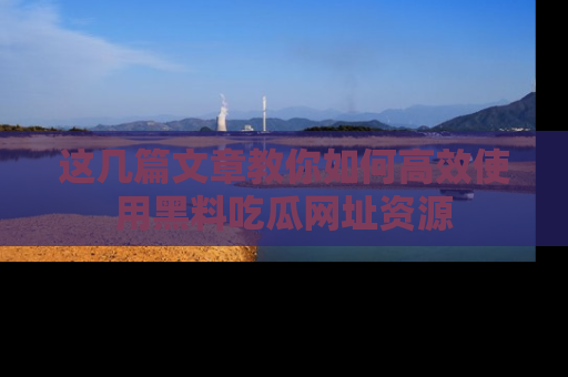 这几篇文章教你如何高效使用黑料吃瓜网址资源